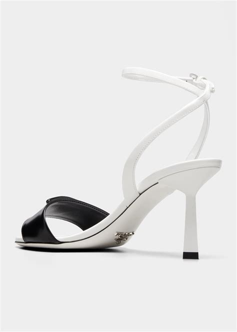 prada bicolor logo ankle-strap sandals|Prada shoes for women.